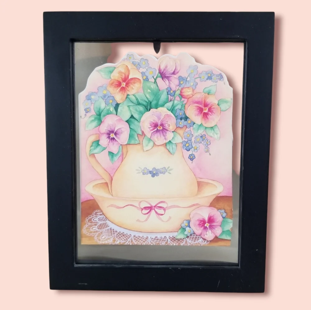 Vintage Greeting Card Black Wood 6